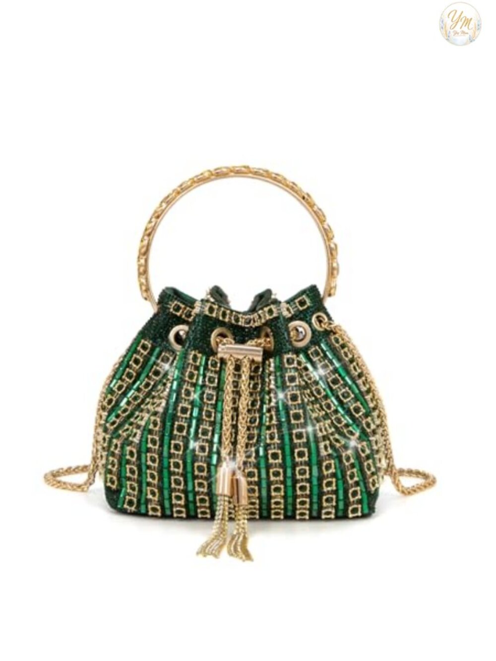 Sparkly Rhinestone Clutch Evening Bag with Chain 3-in-1 Crossbody Wristlet